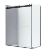Bain Signature Flora 36x48 Clear Glass Black Shower Door SD12-3648CL-BLK - Image 5