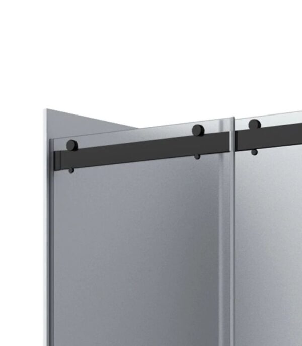 Bain Signature Flora 36x48 Frosted Glass Black Shower Door - Image 3