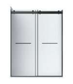 Bain Signature Flora 36x48 Frosted Glass Black Shower Door - Image 7