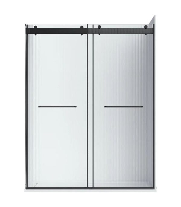 Bain Signature Flora 36x48 Fluted Glass Shower Enclosure Black - Image 3