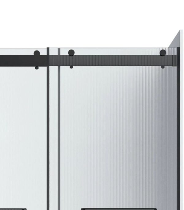 Bain Signature Flora 36x48 Fluted Glass Shower Enclosure Black - Image 4