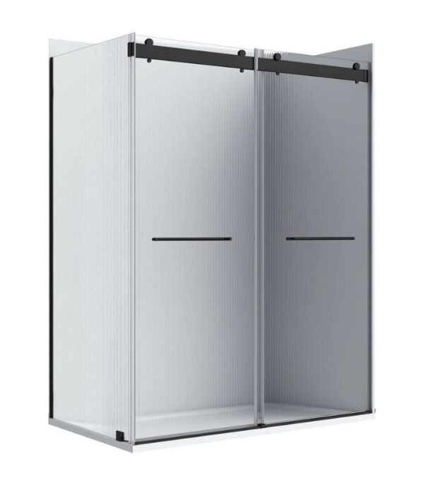 Bain Signature Flora 36x48 Fluted Glass Shower Enclosure Black - Image 7