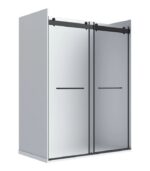 Bain Signature Flora 60 Frosted Glass Black Shower Door SD12-60FR-BLK - Image 6