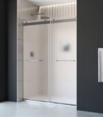 Bain Signature Flora 60 Frosted Glass Alcove Shower Enclosure Chrome SD12-60FR-CHR