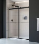 Bain Signature Flora 60 Fluted Glass Shower Enclosure Matte Chrome SD12-60FU-BLK - Image 2