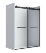 Bain Signature Flora 60 Fluted Glass Shower Enclosure Matte Chrome SD12-60FU-BLK - Image 7