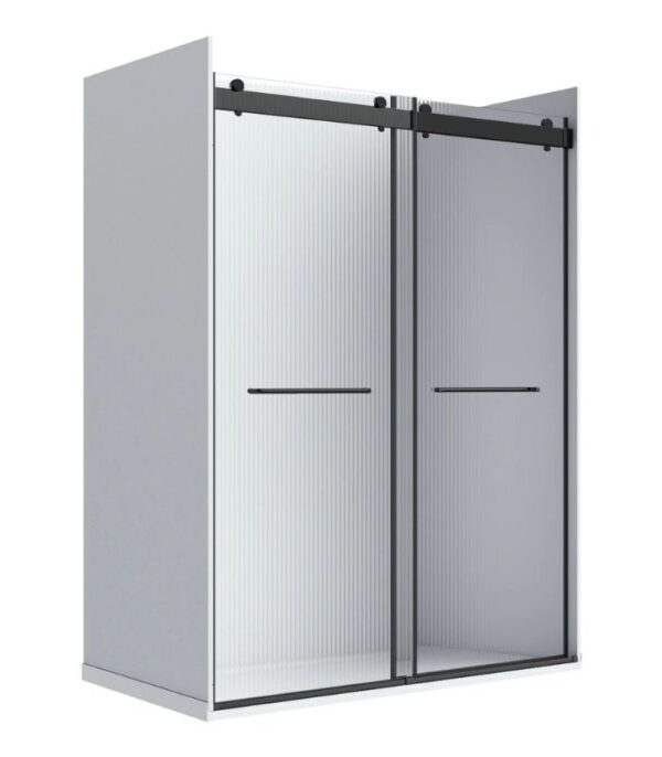 Bain Signature Flora 60 Fluted Glass Shower Enclosure Matte Chrome SD12-60FU-BLK - Image 7