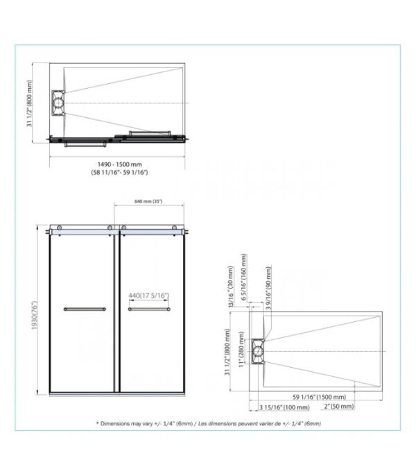 Bain Signature Flora 60 Fluted Glass Shower Enclosure 60 SKU- SD12-60FU - Image 8