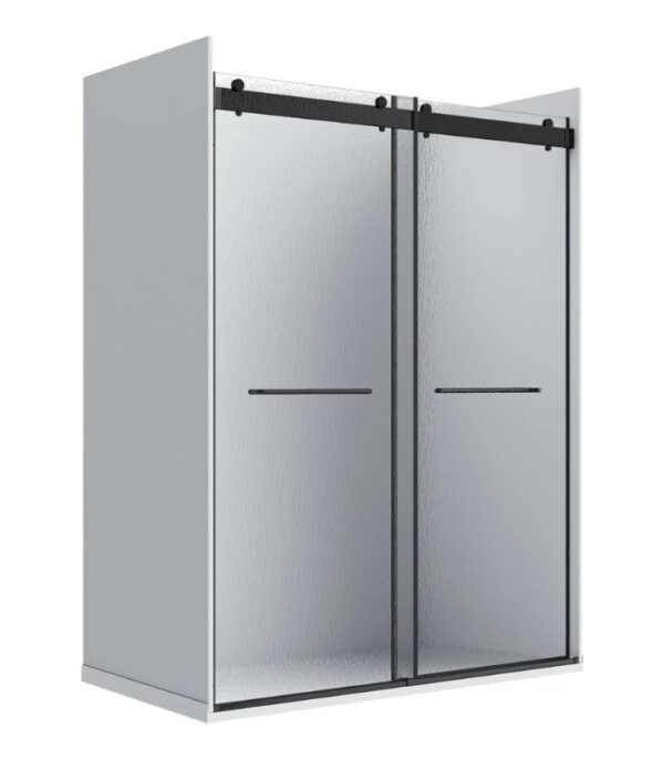 Bain Signature Flora 60 Raindrop Glass Shower Enclosure Black SD12-60RD-BLK - Image 6