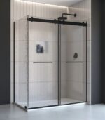 Bain Signature Flora 36x48 Raindrop Glass Shower Enclosure Black SD12-60RD-BLK - Image 2