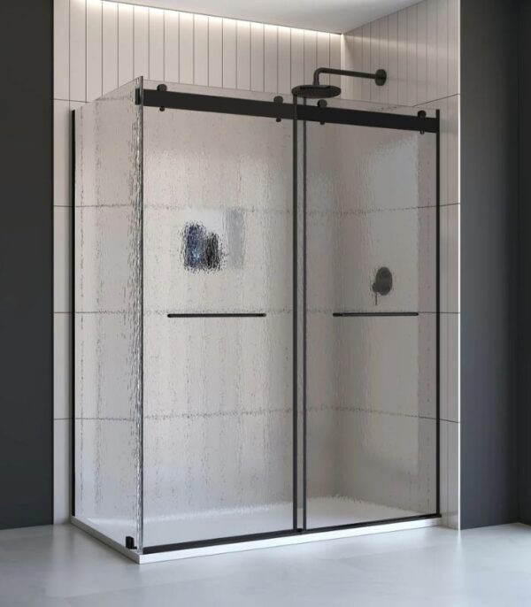 Bain Signature Flora 36x48 Raindrop Glass Shower Enclosure Black SD12-60RD-BLK - Image 2