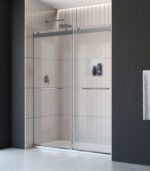 Bain Signature Flora 60 Raindrop Glass Shower Enclosure 60 in.