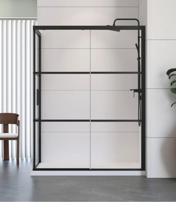 Bain Signature Leona 60x32 Corner Shower Door SD2-3260-BLK - Image 2