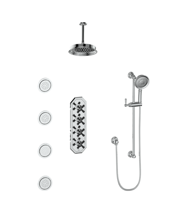 Vogt Carinthia 3/4″ High-Flow Shower Kit with Body Jets Shower Kit SET.CX.350.936 - Image 5