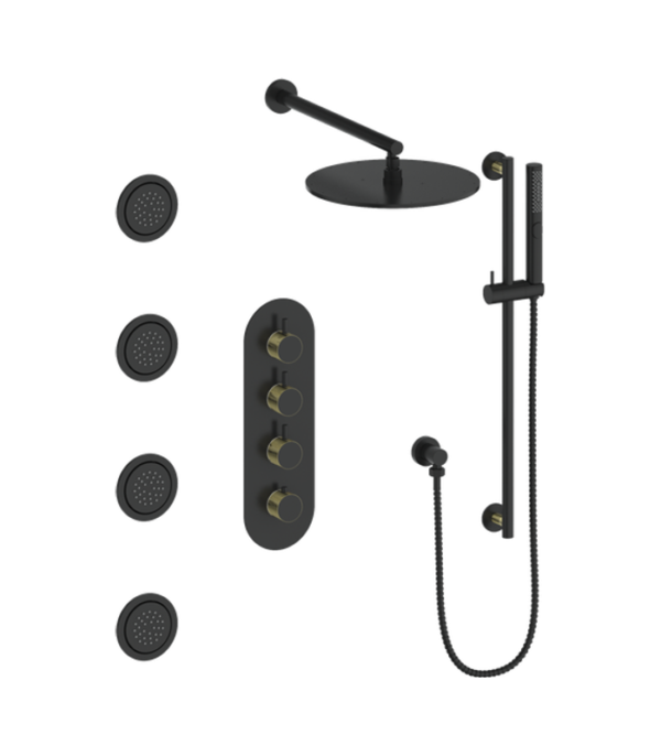 Vogt Drava 3-Way Thermostatic Shower Kit with Body Jets Shower Kit SET.DA.350.930 - Image 4