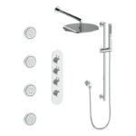 Vogt Drava 3-Way Thermostatic Shower Kit with Body Jets Shower Kit SET.DA.350.930
