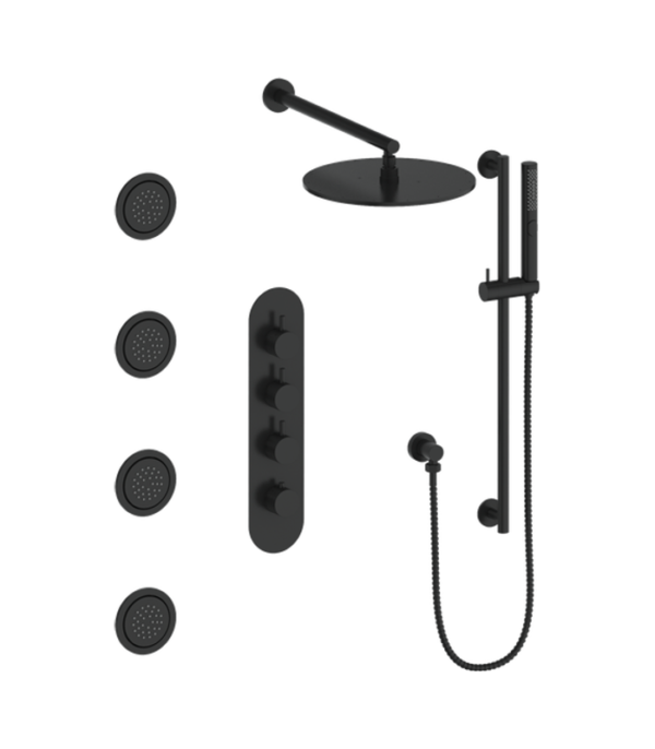Vogt Drava 3-Way Thermostatic Shower Kit with Body Jets Shower Kit SET.DA.350.930 - Image 2