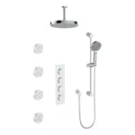 Vogt Mond 3/4″ High-Flow Thermostatic Shower Kit with Body Jets and 6″ Ceiling Arm Premium Shower Kit SET.MX.350.936