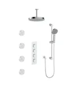 Vogt Mond 3/4″ High-Flow Thermostatic Shower Kit with Body Jets and 6″ Ceiling Arm Premium Shower Kit SET.MX.350.936