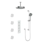 Vogt Mond 3/4″ High-Flow Thermostatic Shower Kit with Body Jets and 6″ Ceiling Arm Premium Shower Kit SET.MX.350.936