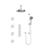 Vogt Mond 3/4″ High-Flow Thermostatic Shower Kit with Body Jets and 6″ Ceiling Arm Premium Shower Kit SET.MX.350.936