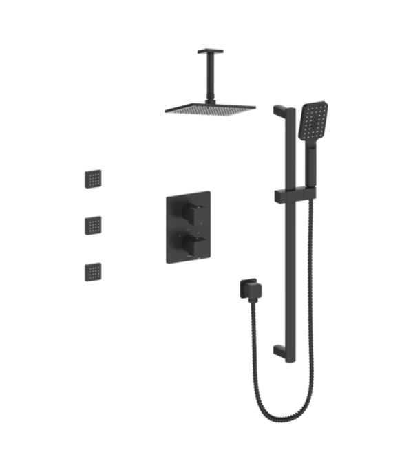Vogt Niveau 3-Way Thermostatic Shower Kit with Body Jets 6″ Ceiling Arm Shower Kit SET.NU.320.816 - Image 2