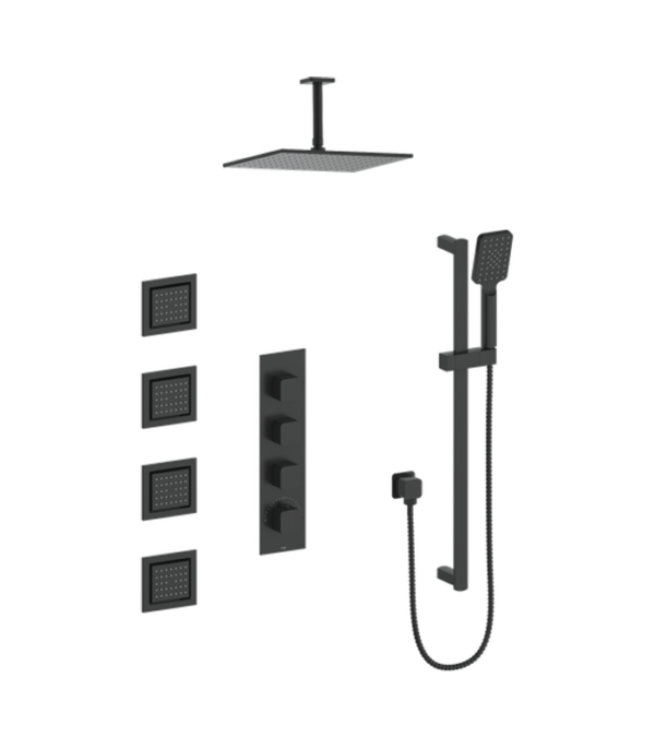 Vogt Niveau 3/4″ High-Flow TH Shower Kit with Body Jets and 6″ Ceiling Arm SET.NU.350.936 - Image 2