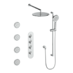 Vogt Wörgl 3/4″ High-Flow Thermostatic Shower Kit with Body Jets Shower Kit SET.WL.350.930