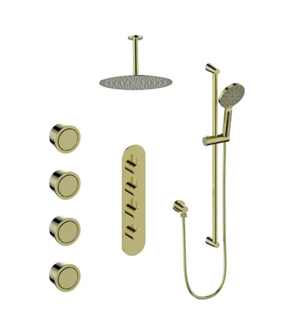 Vogt Worgl High-Flow Thermostatic Shower Kit with Body Jets and 6-Inch Ceiling Arm Shower Kit SET.WL.350.936 - Image 4