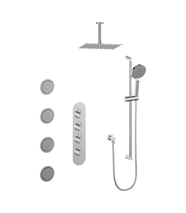 Vogt Worgl High-Flow Thermostatic Shower Kit with Body Jets and 6-Inch Ceiling Arm Shower Kit SET.WL.350.936 - Image 5