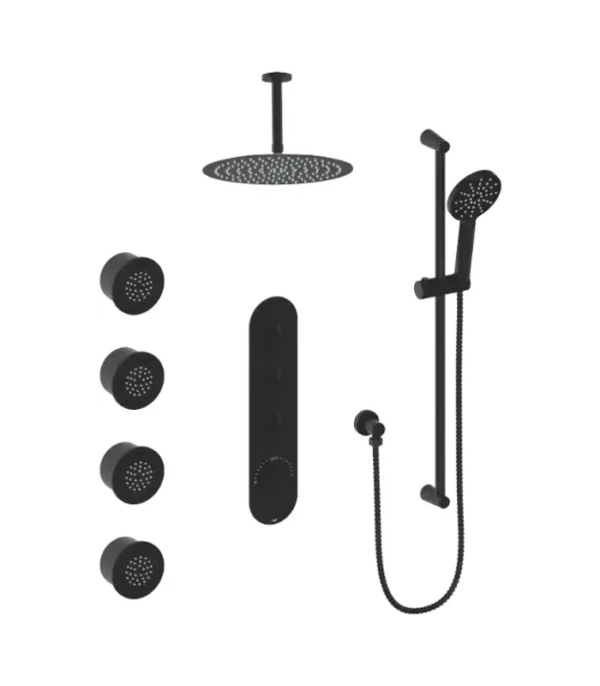 Vogt Worgl High-Flow Thermostatic Shower Kit with Body Jets and 6-Inch Ceiling Arm Shower Kit SET.WL.350.936 - Image 3