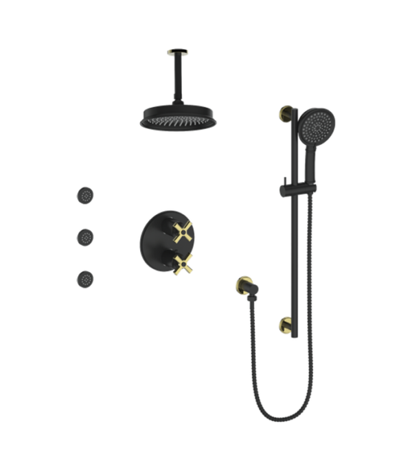 Vogt Zehn 3-Way Thermostatic Shower Kit with Body Jets and 6-Inch Ceiling Arm Shower Kit SET.ZX.320.816 - Image 8