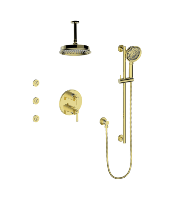 Vogt Zehn 3-Way Thermostatic Shower Kit with Body Jets and 6-Inch Ceiling Arm Shower Kit SET.ZX.320.816 - Image 4