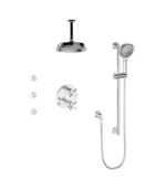 Vogt Zehn 3-Way Thermostatic Shower Kit with Body Jets and 6-Inch Ceiling Arm Shower Kit SET.ZX.320.816