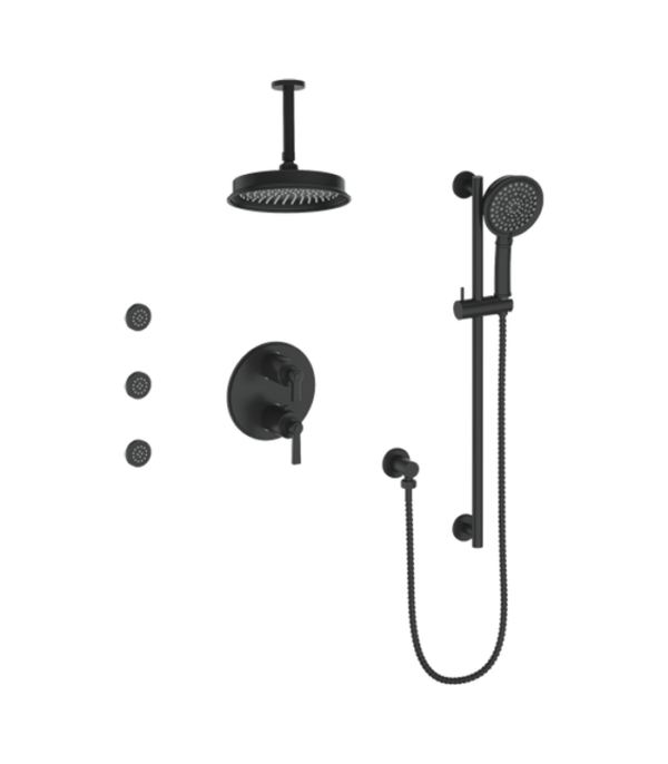 Vogt Zehn 3-Way Thermostatic Shower Kit with Body Jets and 6-Inch Ceiling Arm Shower Kit SET.ZX.320.816 - Image 2