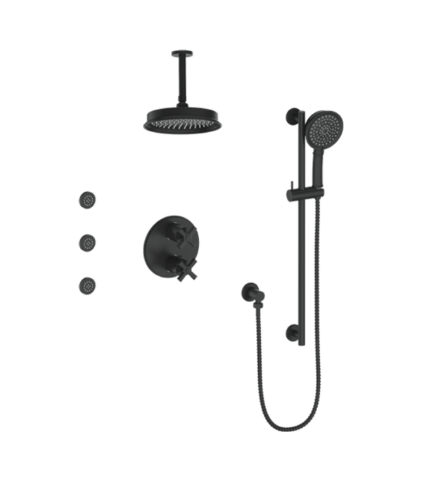 Vogt Zehn 3-Way Thermostatic Shower Kit with Body Jets and 6-Inch Ceiling Arm Shower Kit SET.ZX.320.816 - Image 2