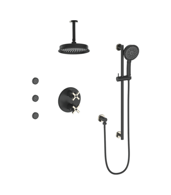 Vogt Zehn 3-Way Thermostatic Shower Kit with Body Jets and 6-Inch Ceiling Arm Shower Kit SET.ZX.320.816 - Image 7