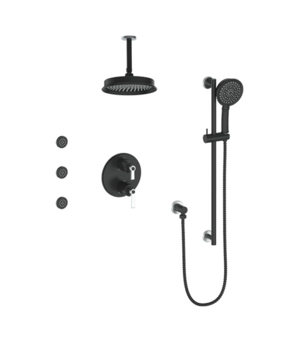 Vogt Zehn 3-Way Thermostatic Shower Kit with Body Jets and 6-Inch Ceiling Arm Shower Kit SET.ZX.320.816 - Image 6