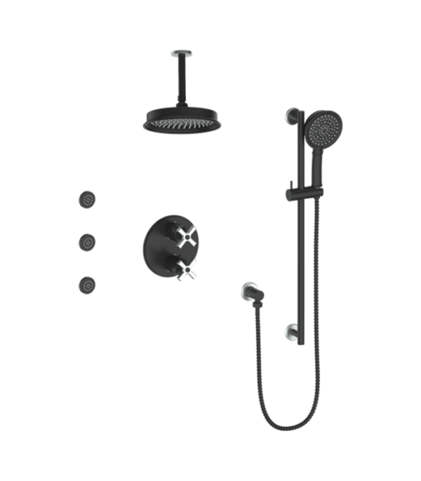 Vogt Zehn 3-Way Thermostatic Shower Kit with Body Jets and 6-Inch Ceiling Arm Shower Kit SET.ZX.320.816 - Image 6