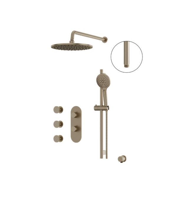 Aquabrass SHOWERBOX03 3-Way Non-Shared Shower System with 12 Inch Rainhead and Body Jets SHOWERBOX03G - Image 2