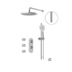 Aquabrass SHOWERBOX03 3-Way Non-Shared Shower System with 12 Inch Rainhead and Body Jets SHOWERBOX03G
