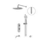 Aquabrass SHOWERBOX02 3-Way Non-Shared Shower System with 12-Inch Rainhead and Handshower SHOWERBOXN02G