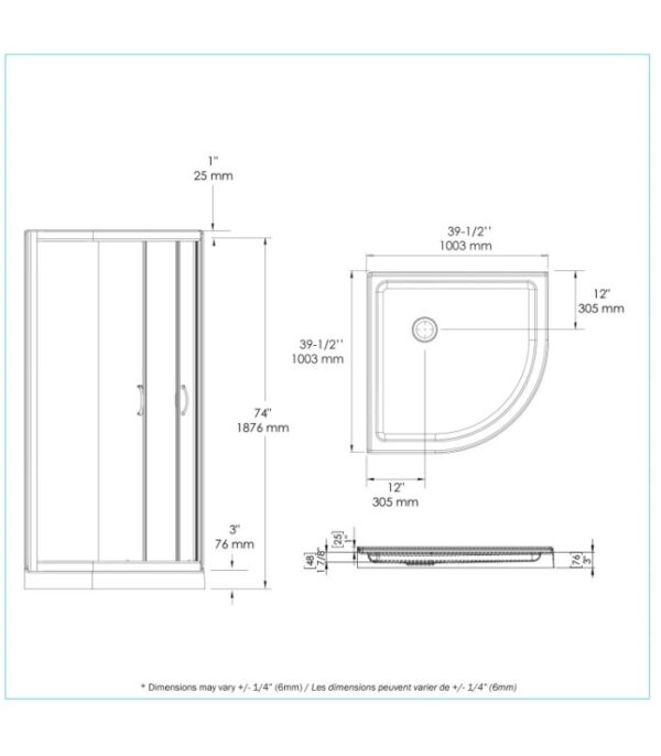 Bain Signature Marshall No Walls Shower Enclosure Black - Image 11