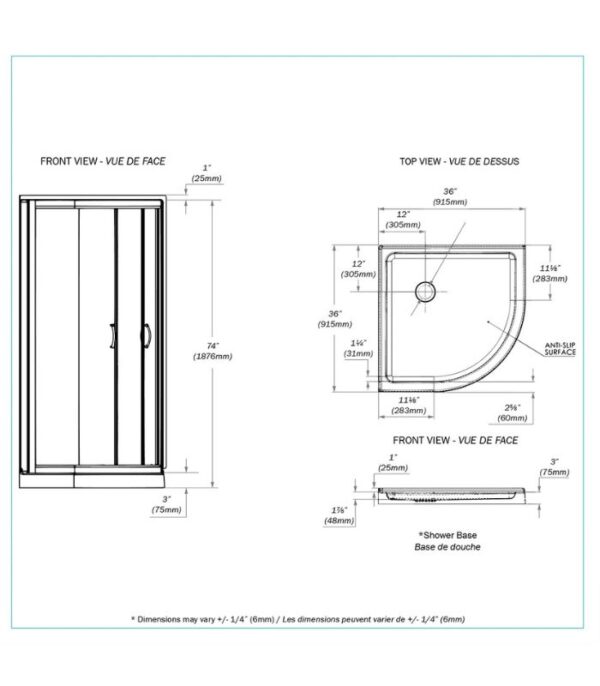 Bain Signature Marshall No Walls Shower Enclosure Black - Image 9