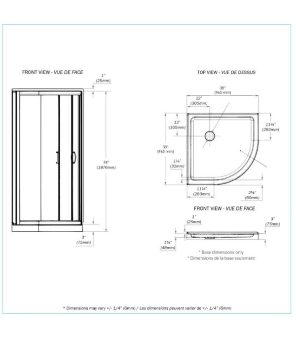 Bain Signature Marshall No Walls Shower Enclosure Black - Image 10