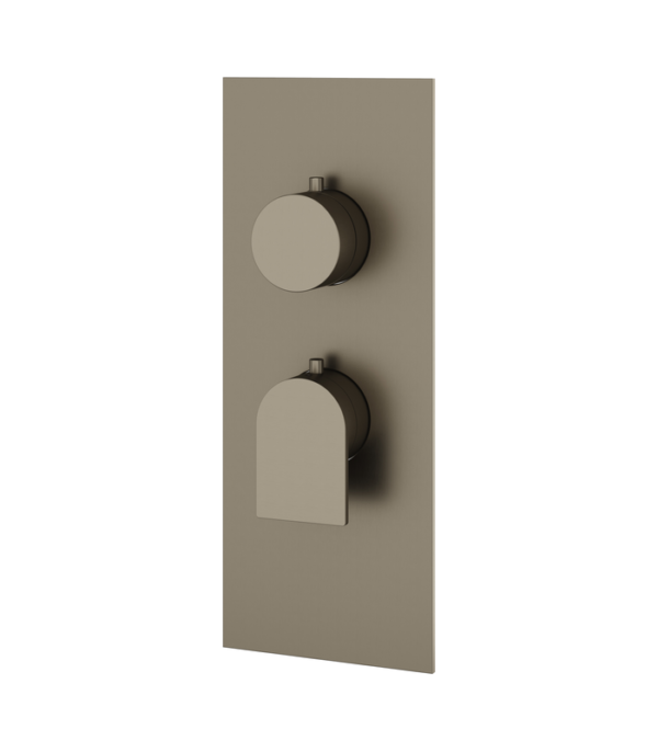 Aquabrass Alpha Square Round Trim Set for 1 Shut-Off Thermostatic Valve SR3192BBC - Image 3
