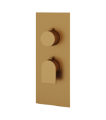Aquabrass Alpha Square Round Trim Set for 1 Shut-Off Thermostatic Valve SR3192BBC - Image 2