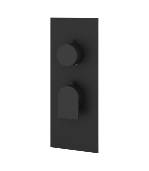 Aquabrass Alpha Square Round Trim Set for 1 Shut-Off Thermostatic Valve SR3192BBC - Image 5