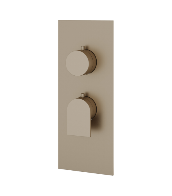 Aquabrass Alpha Square Round Trim Set for 1 Shut-Off Thermostatic Valve SR3192BBC - Image 6