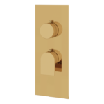 Aquabrass Alpha Square Round Trim Set for 1 Shut-Off Thermostatic Valve SR3192BBC